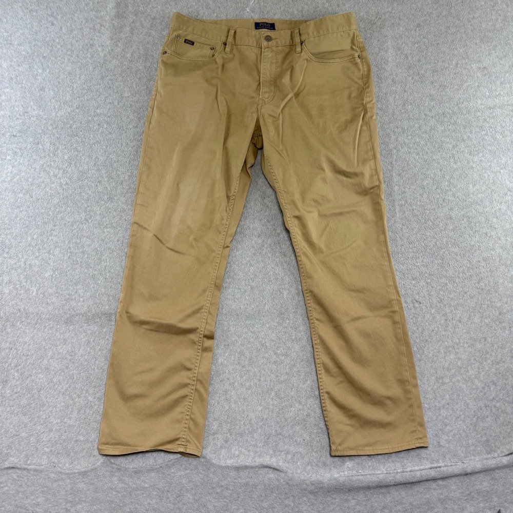 Polo Ralph Lauren Pants Mens 36x32 Tan Khaki Sullivan Slim Stretch Cotton Chino